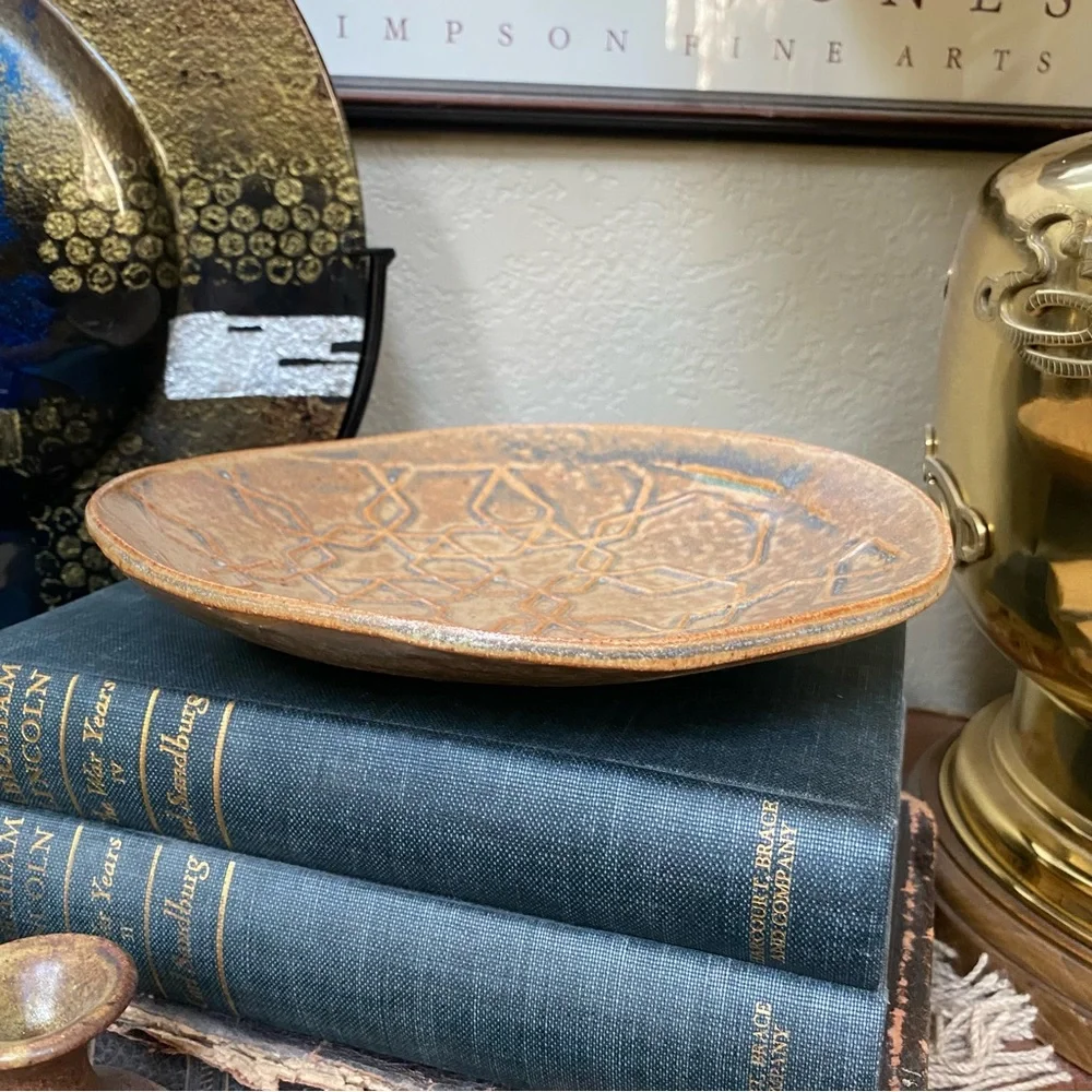 Geometric Honeycomb Handcrafted Pottery Dish